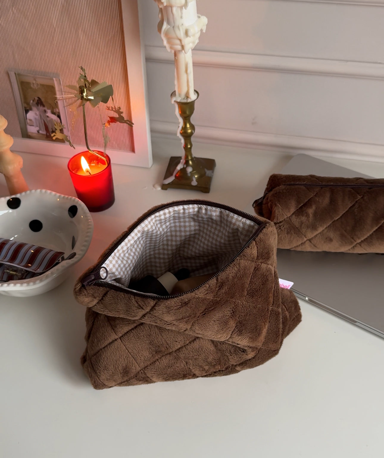 Косметичка-конверт Коричнева