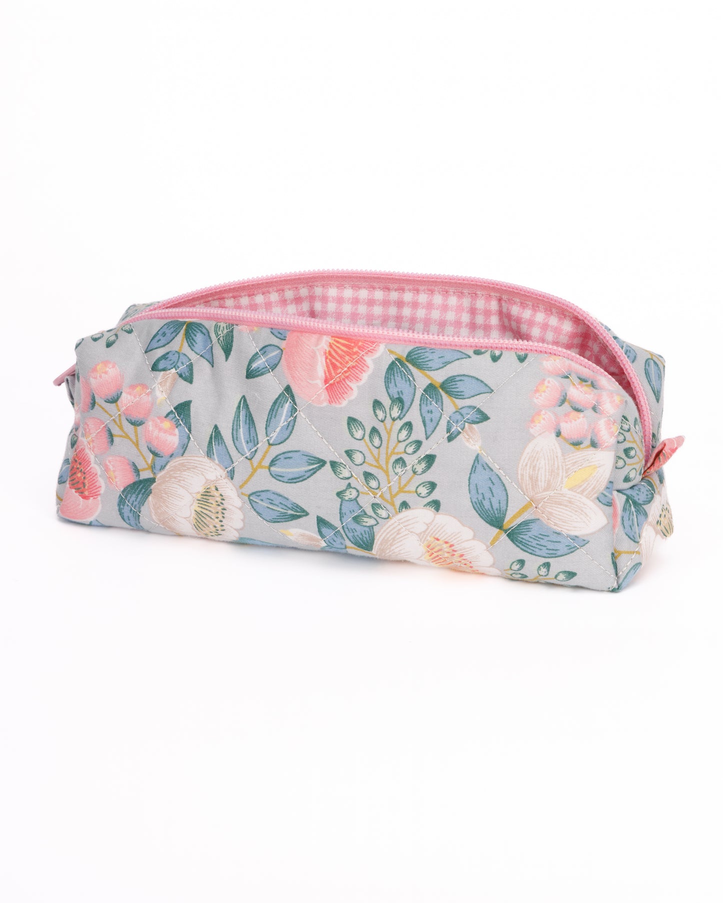 Косметичка-пенал Лісові квіти/рожева клітинка
