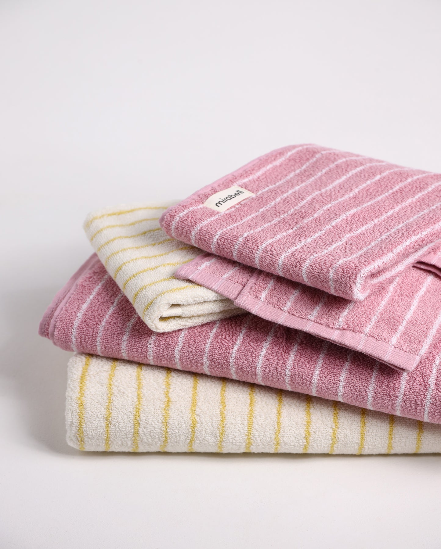 Набір рушників Рожевий у білу смужку