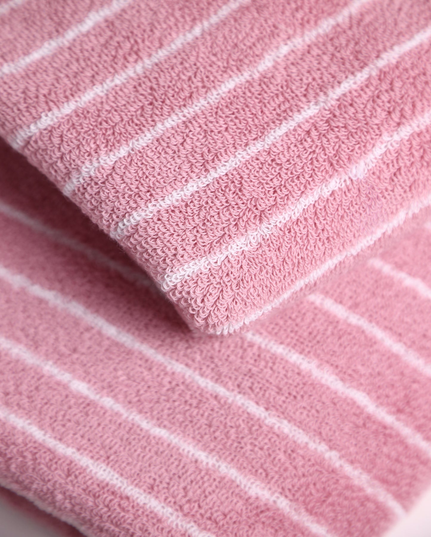 Набір рушників Рожевий у білу смужку