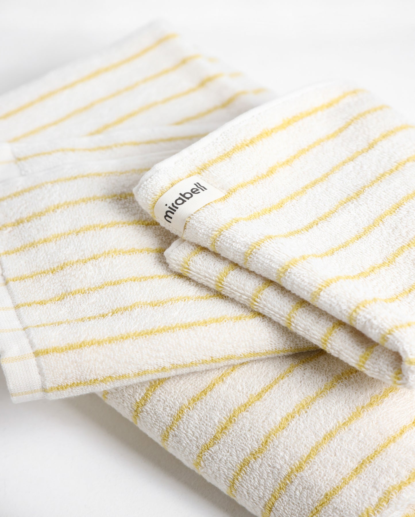 Набір рушників Білий у жовту смужку
