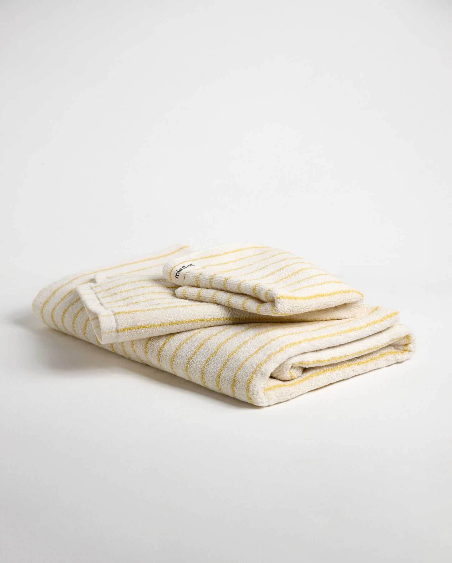 Набір рушників Білий у жовту смужку