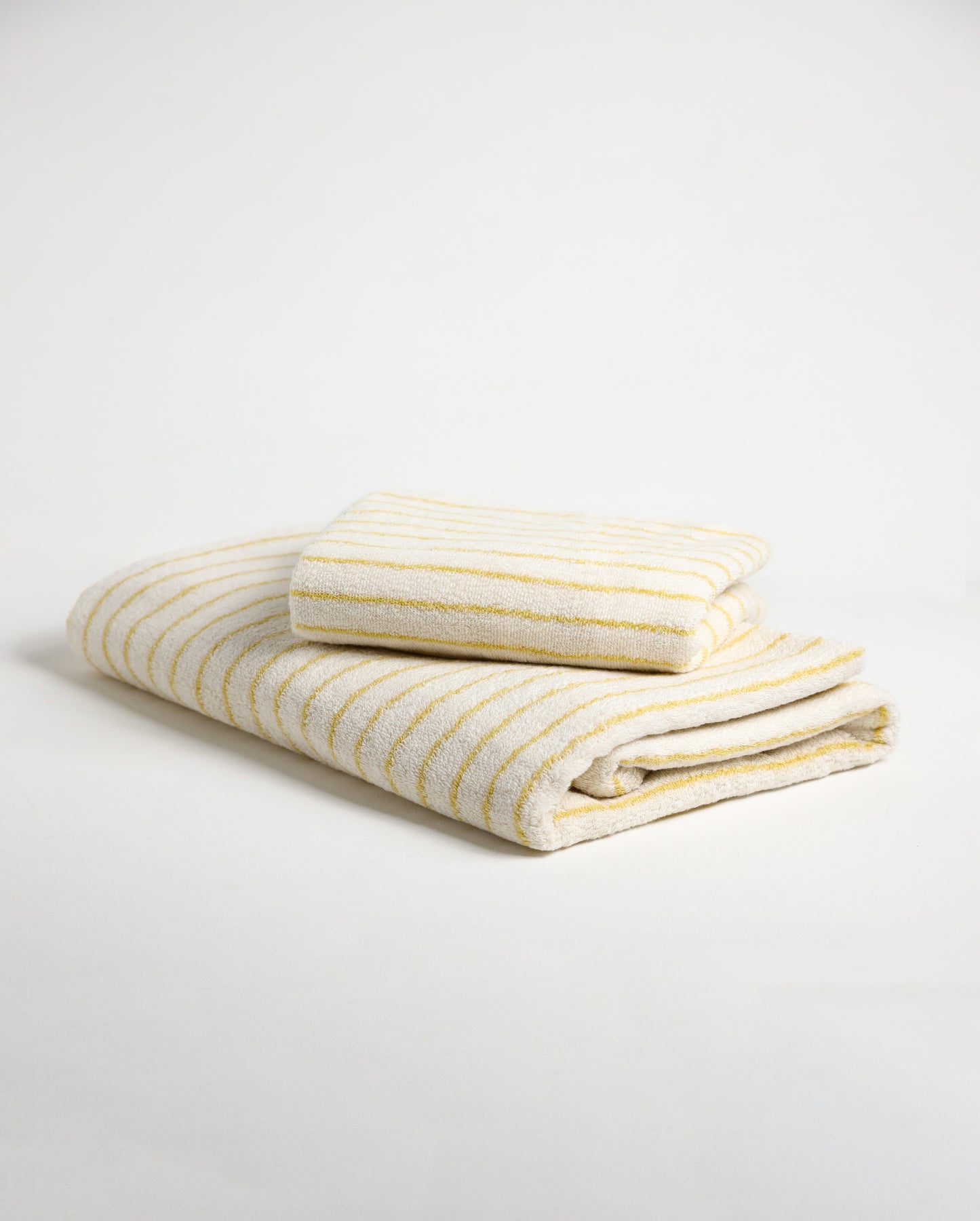 Набір рушників Білий у жовту смужку