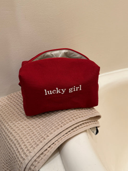 Вафля вишнева з вишивкою "Lucky girl"