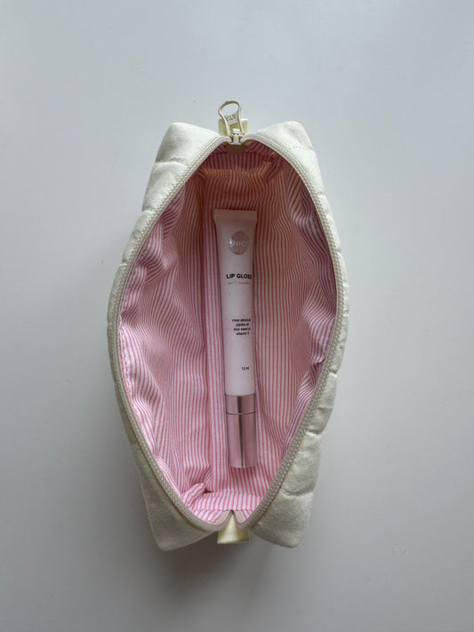 Косметичка-пенал Лимонний/рожева смужка