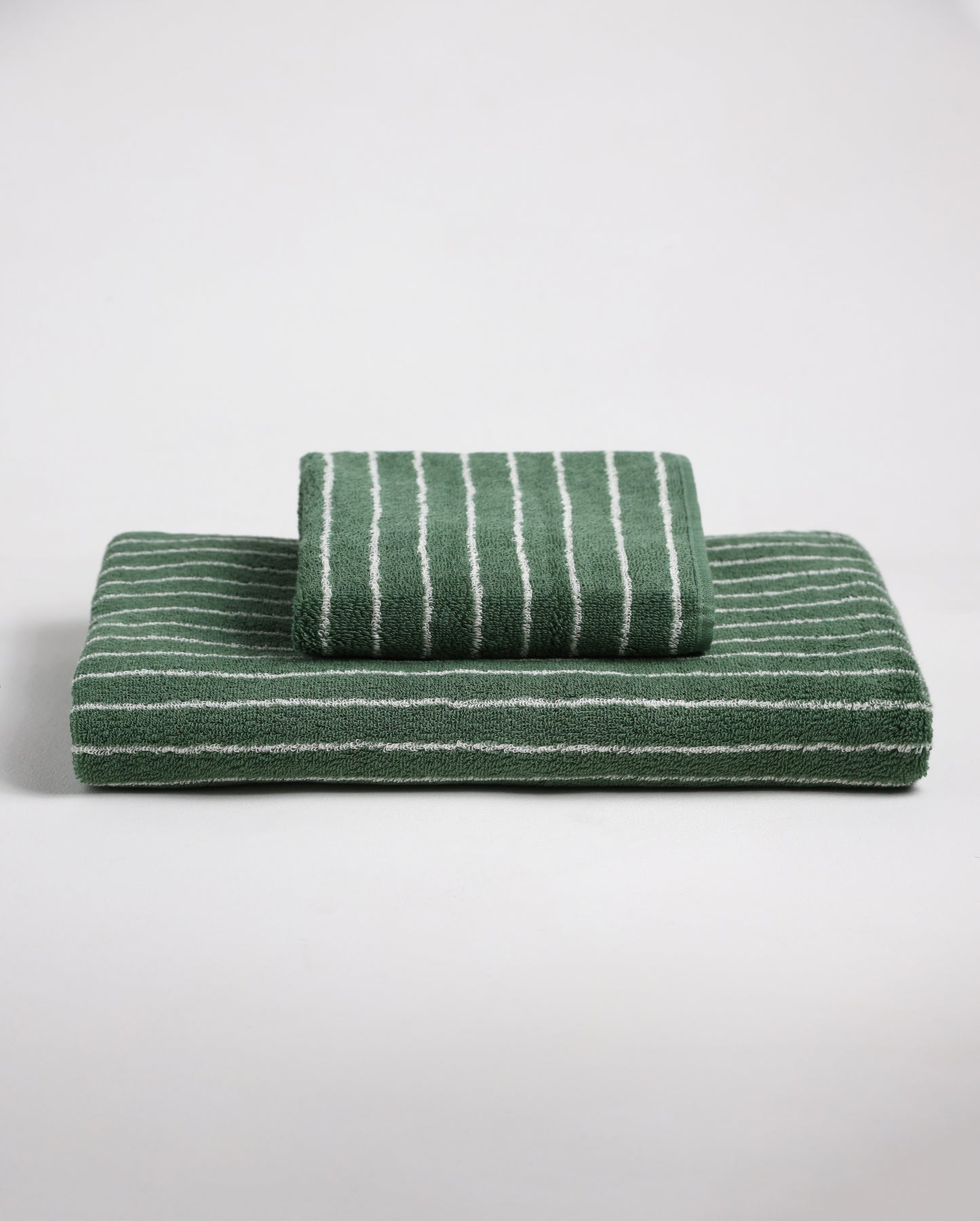Набір рушників Зелений у білу смужку