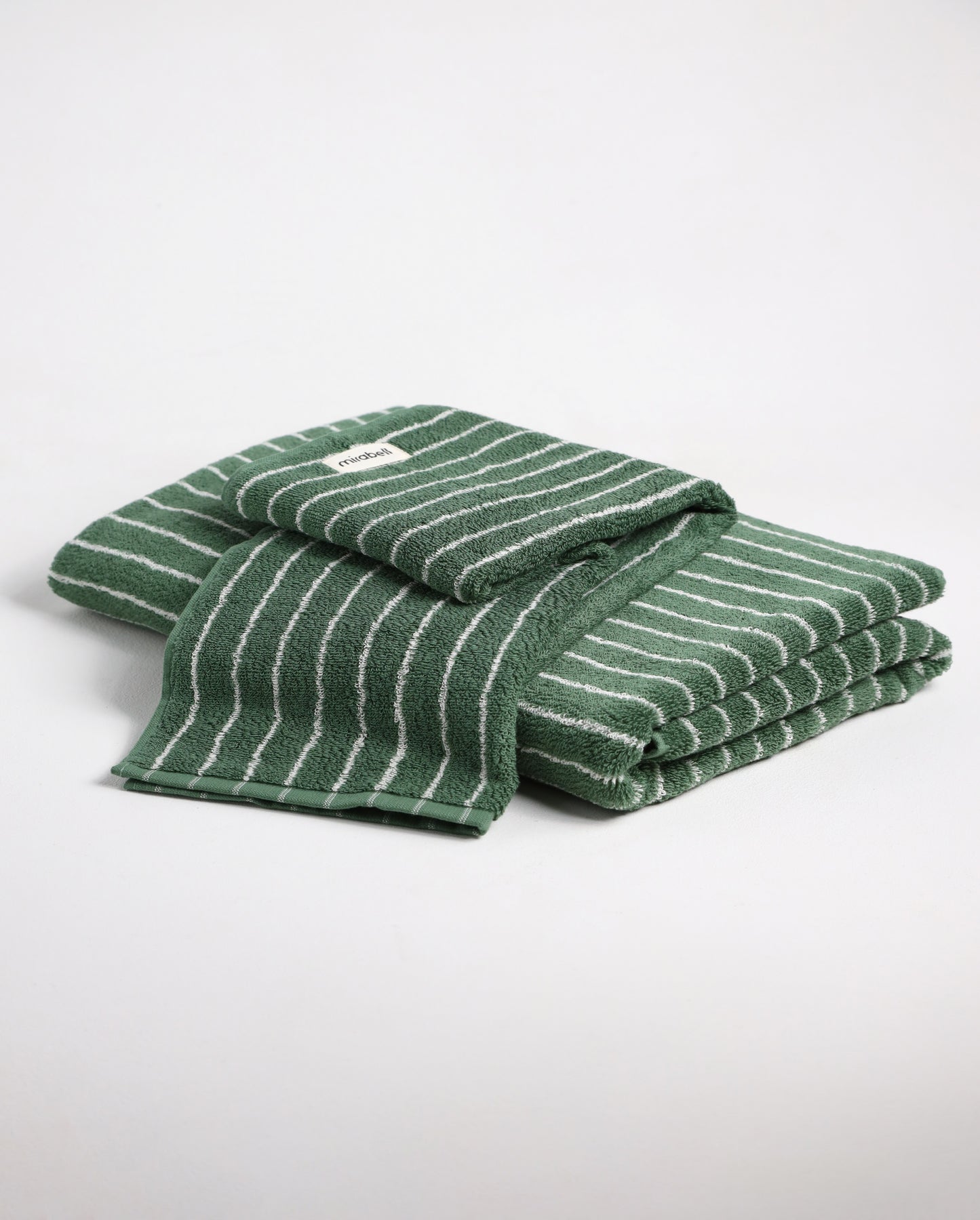 Набір рушників Зелений у білу смужку