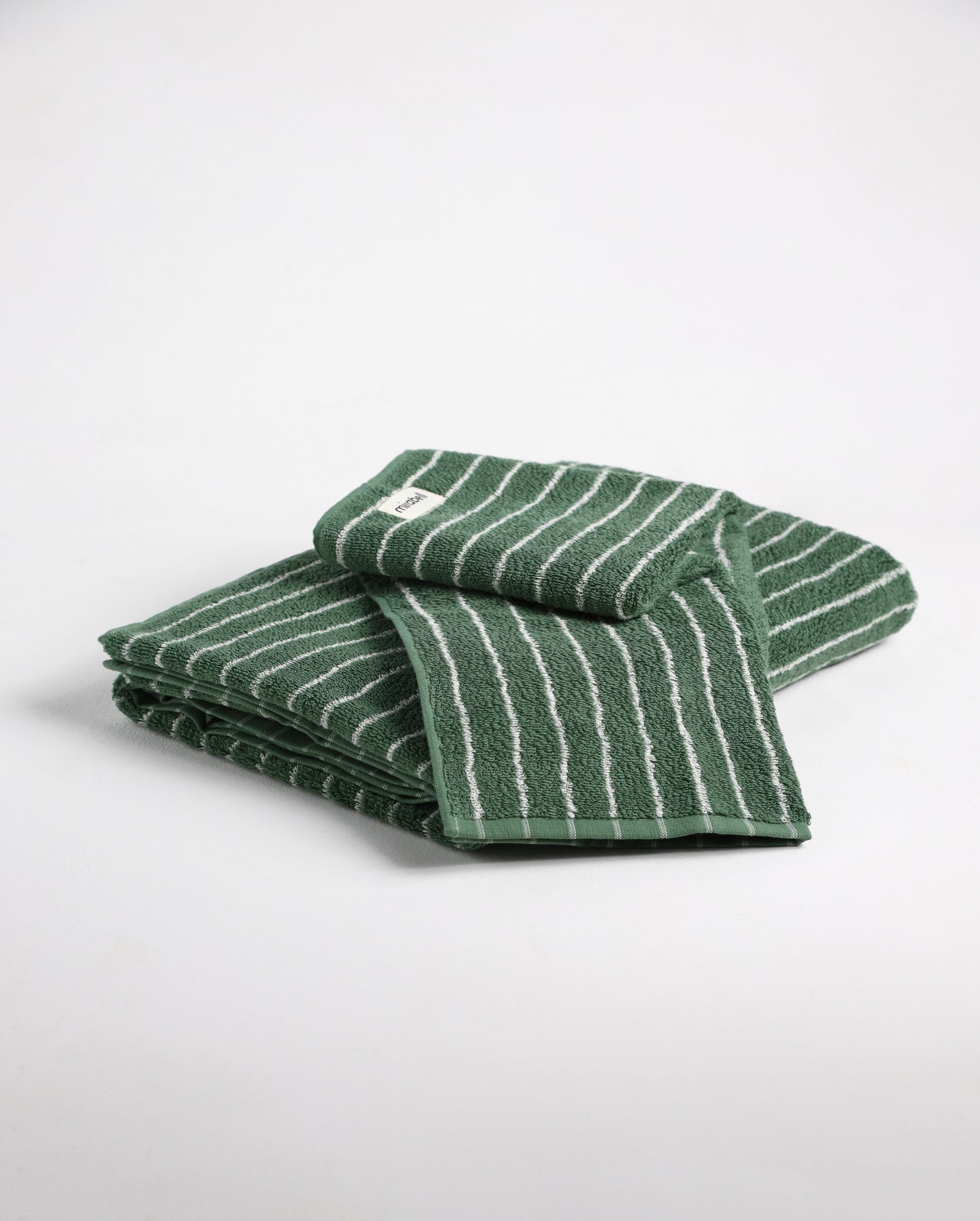 Набір рушників Зелений у білу смужку